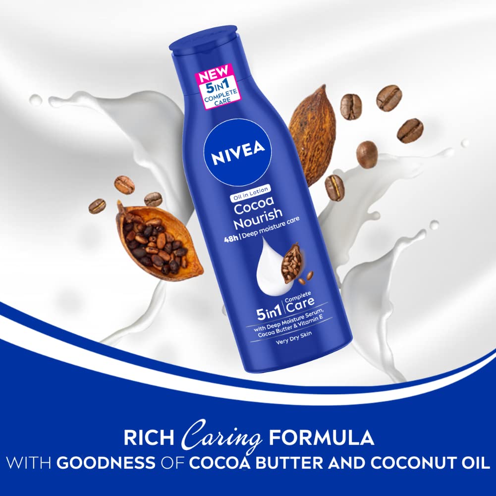 NIVEA Cocoa Nourish 200ml Body Lotion with Deep Moisture Serum – view 4