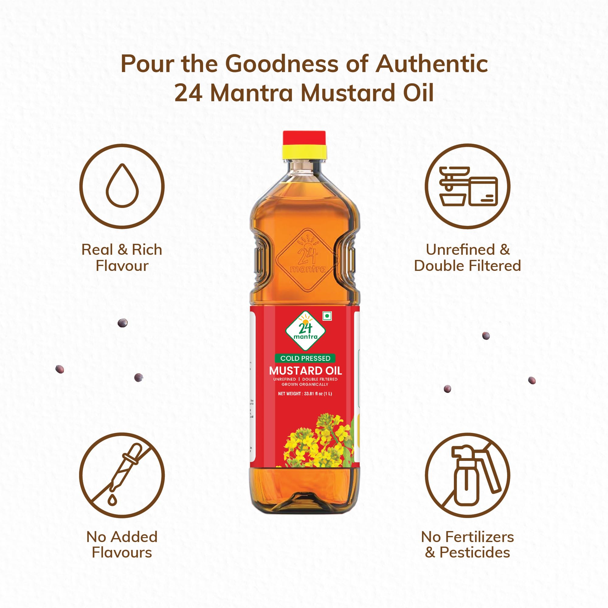 24 Mantra Unrefined Mustard Oil/Sarson Oil/Avanune - 1 L – view 4