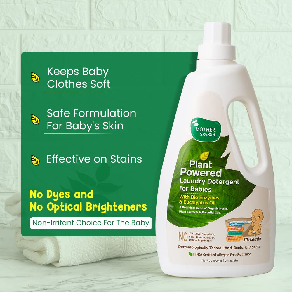 Mother Sparsh Plant Powered Baby Liquid Detergent Refill Pack 500ml With Natural Baby Liquid Bottle Cleanser Refill Pack 500ml – view 3