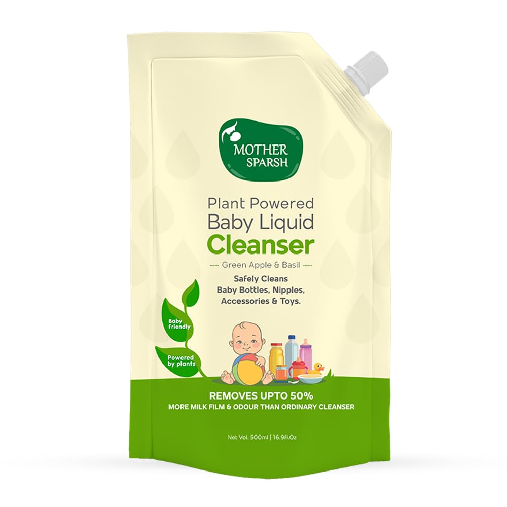 Mother Sparsh Plant Powered Baby Liquid Detergent Refill Pack 500ml With Natural Baby Liquid Bottle Cleanser Refill Pack 500ml – view 5