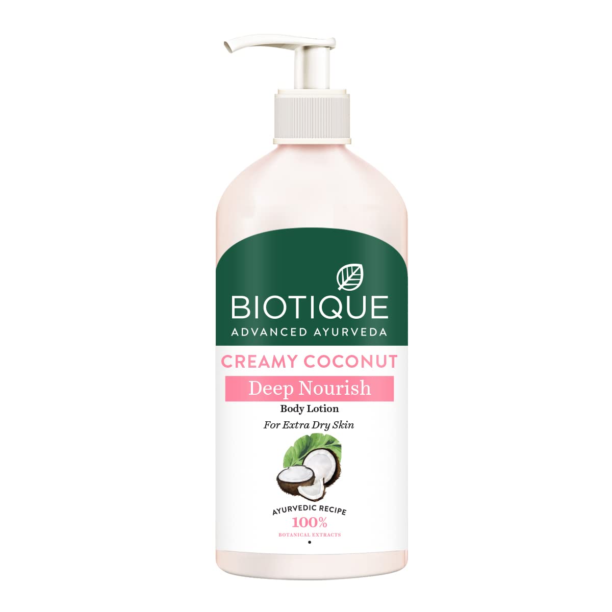 Biotique coconut body lotion 300 ml bottle front view