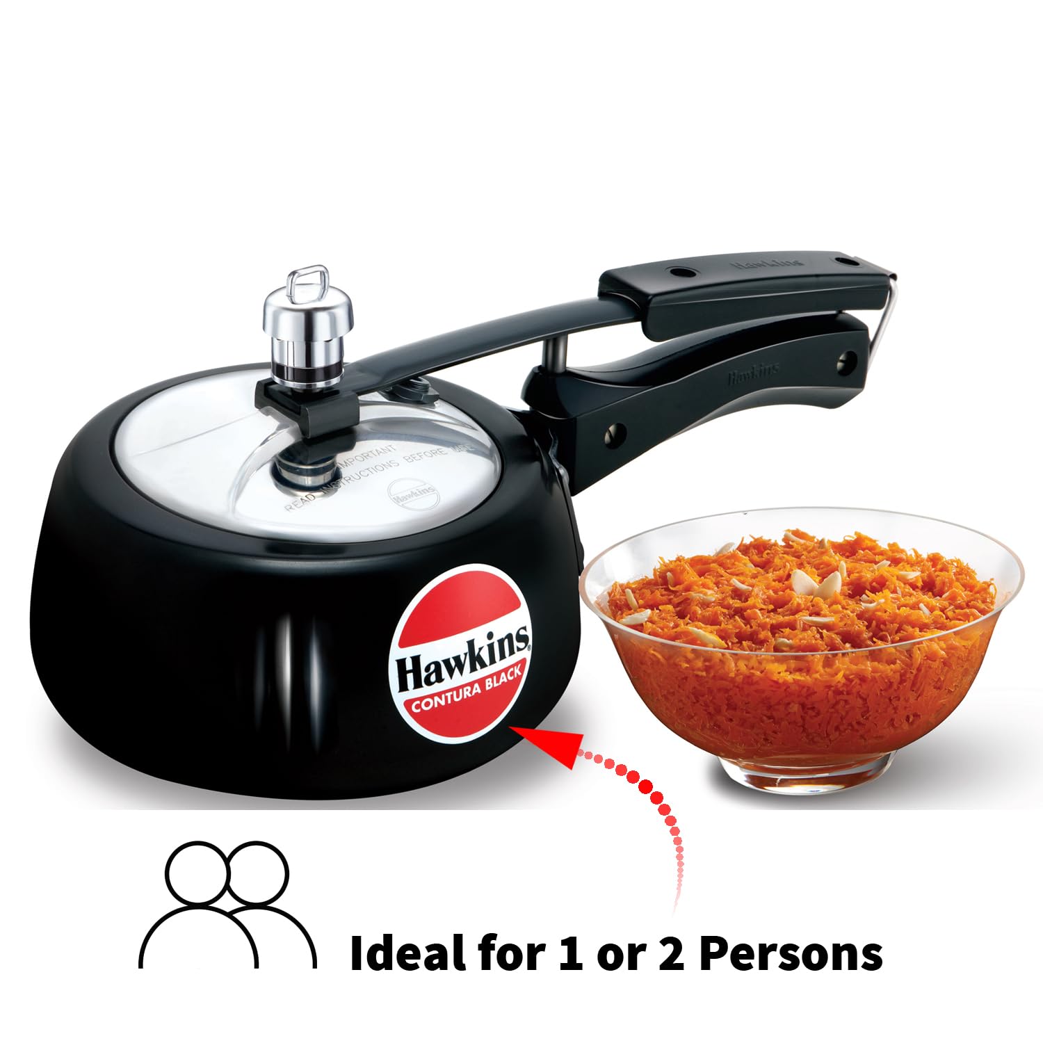 Hawkins Contura Black 1.5 litre Pressure Cooker – view 2