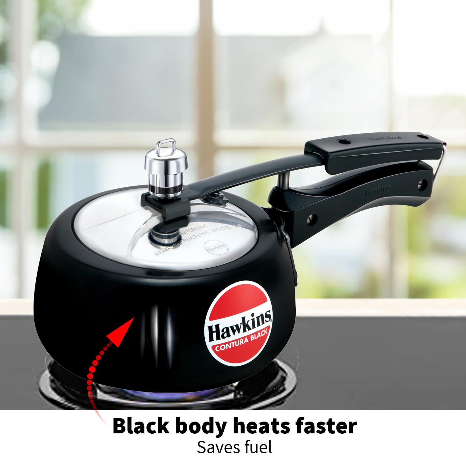Hawkins Contura Black 1.5 litre Pressure Cooker – view 4