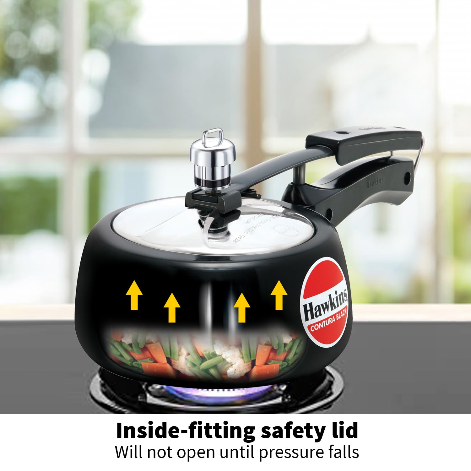 Hawkins Contura Black 1.5 litre Pressure Cooker – view 5