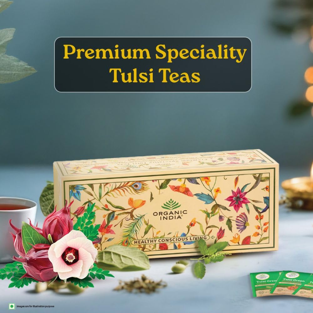 A TATA Product - Organic India Premium Speciality Tulsi Tea Gift Box (60 Assorted Teabags, 12 Flavors) – view 4