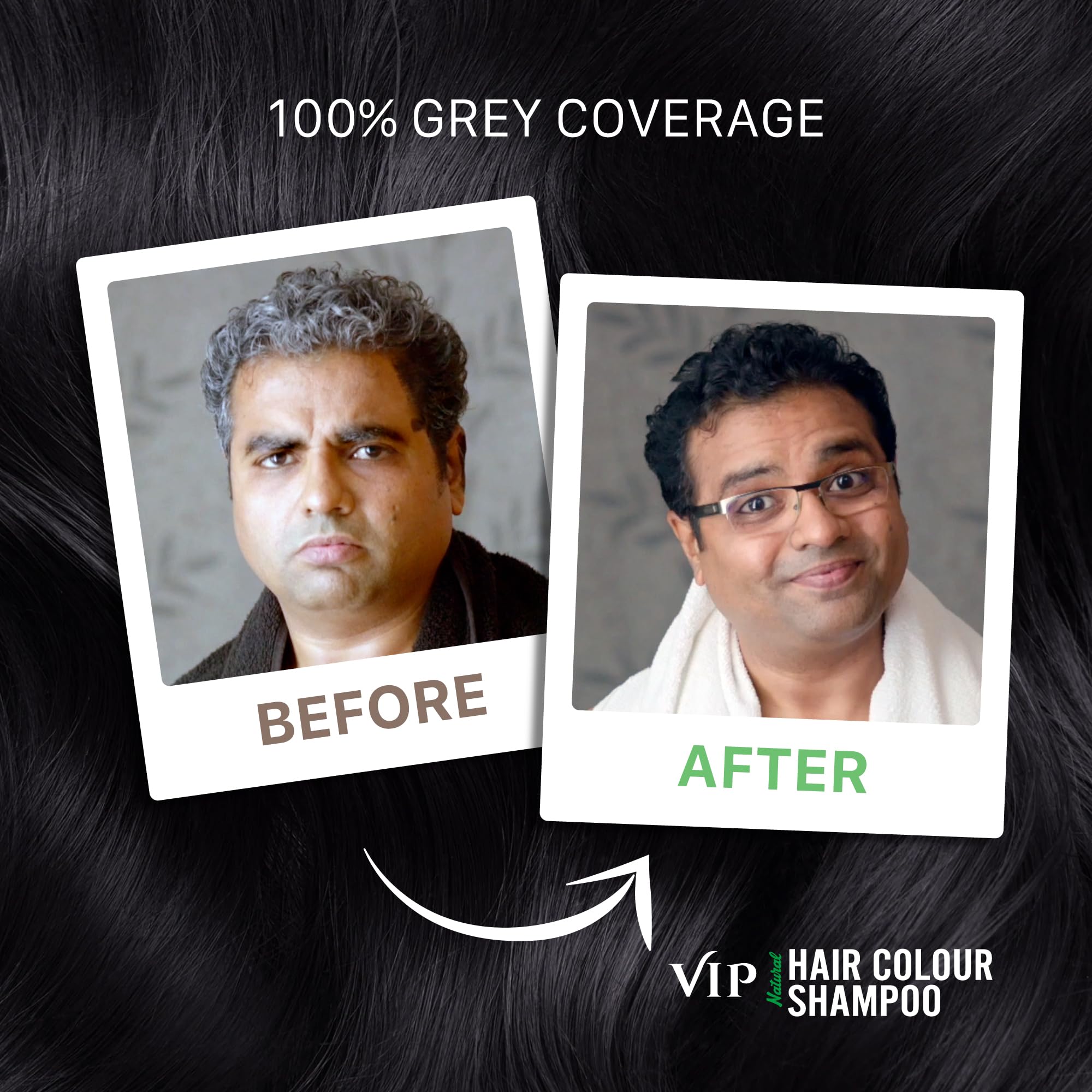 VIP HAIR COLOUR SHAMPOO 180ml Black for Men & Women – view 3
