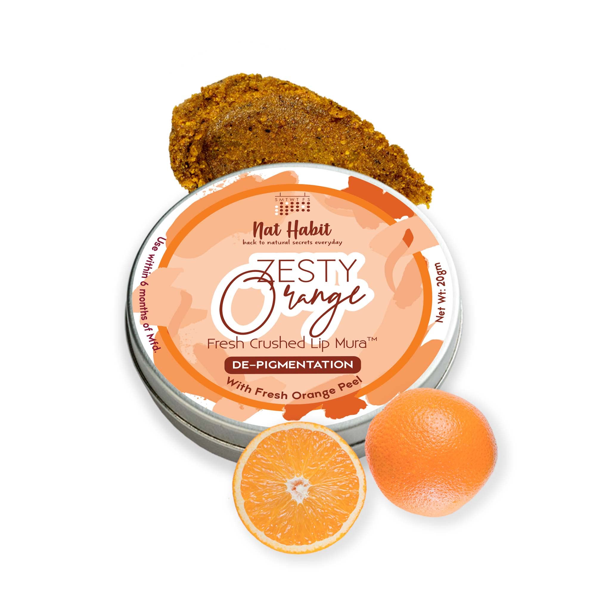 Nat Habit zesty orange lip scrub in 12 g box