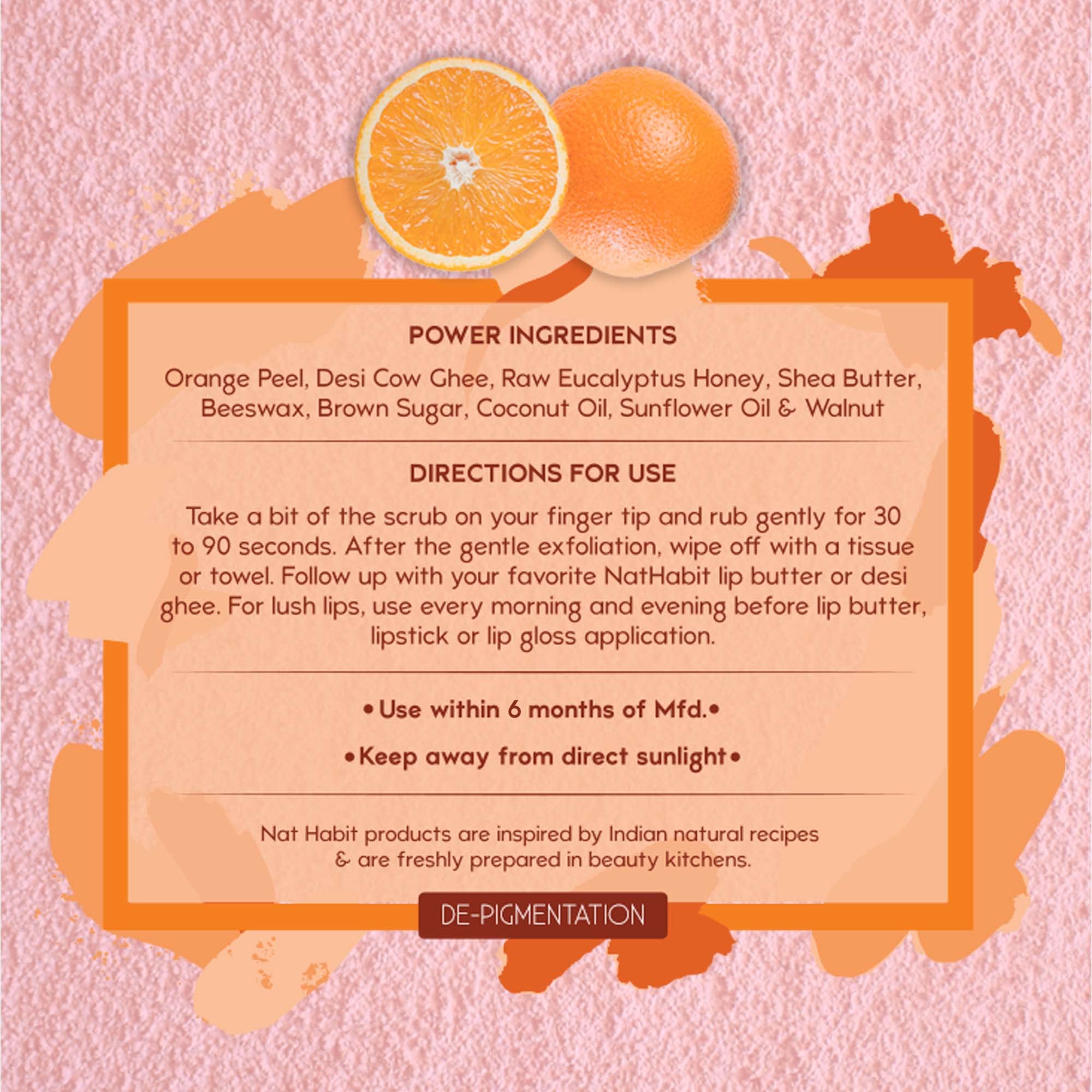 Nat Habit Lip Scrub, Zesty Orange – view 3