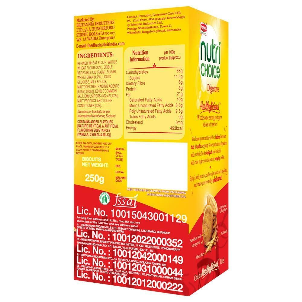 Britannia Nutrichoice Hi-Fibre Digestive Biscuits 250 G – view 2