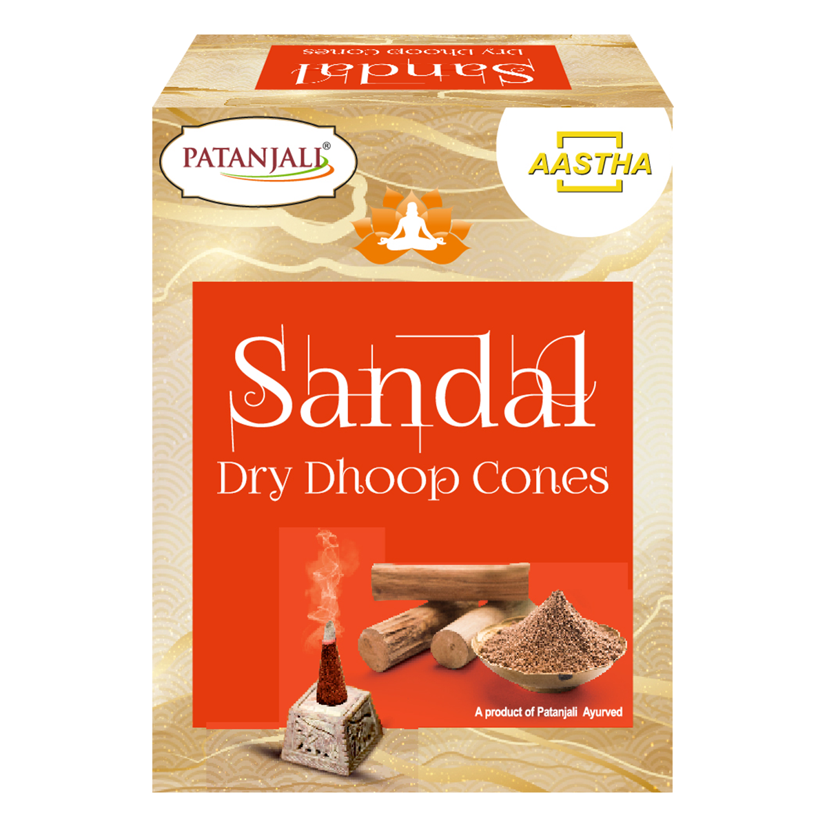 Aastha Sandal Dry Dhoop Cone 20 g