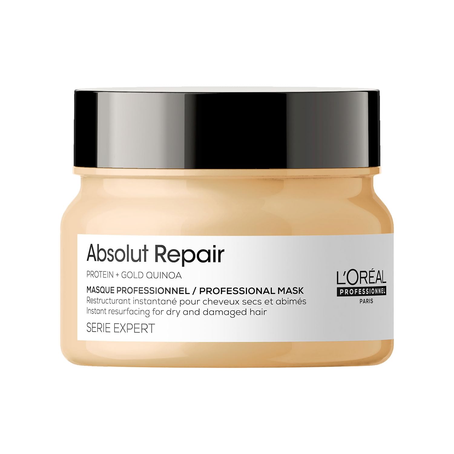 Front view of L'Oréal Professionnel Absolut Repair hair mask jar