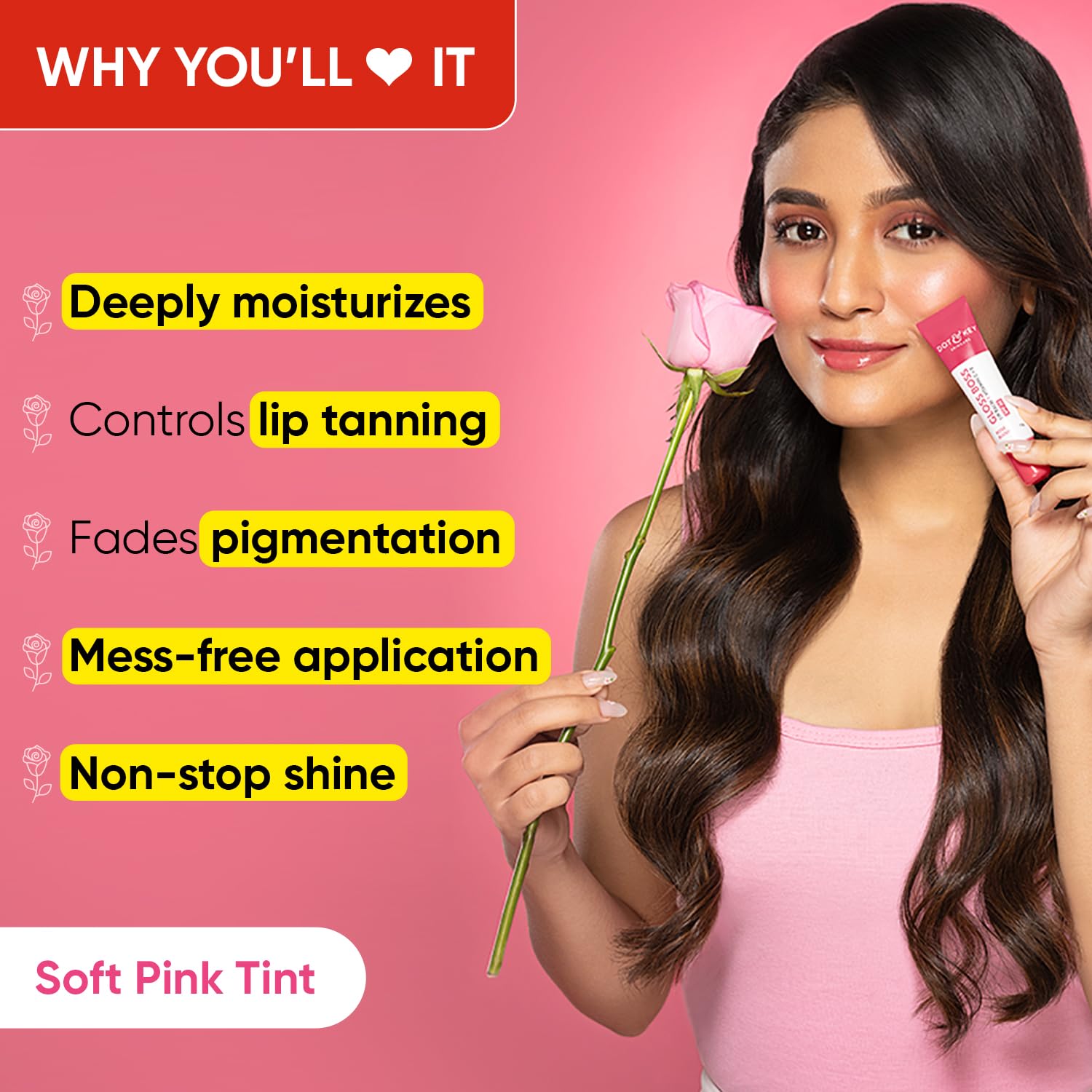 DOT & KEY Dot&Key Rose Blush Tinted Lip Balm(12Gm)With Spf 30 – view 3