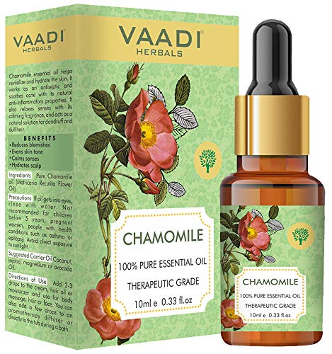 VAADI HERBALS Chamomile Essential Oil - Reduces Blemishes, Evens Skin Tone - Relieves Stress, Better Sleep - 100% Pure Therapeutic Grade, 10 ml – view 2