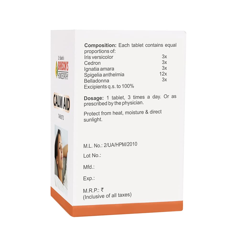 Dr. Bakshi's BAKSON'S HOMOEOPATHY CALM AID TABLET -75TABS – view 3