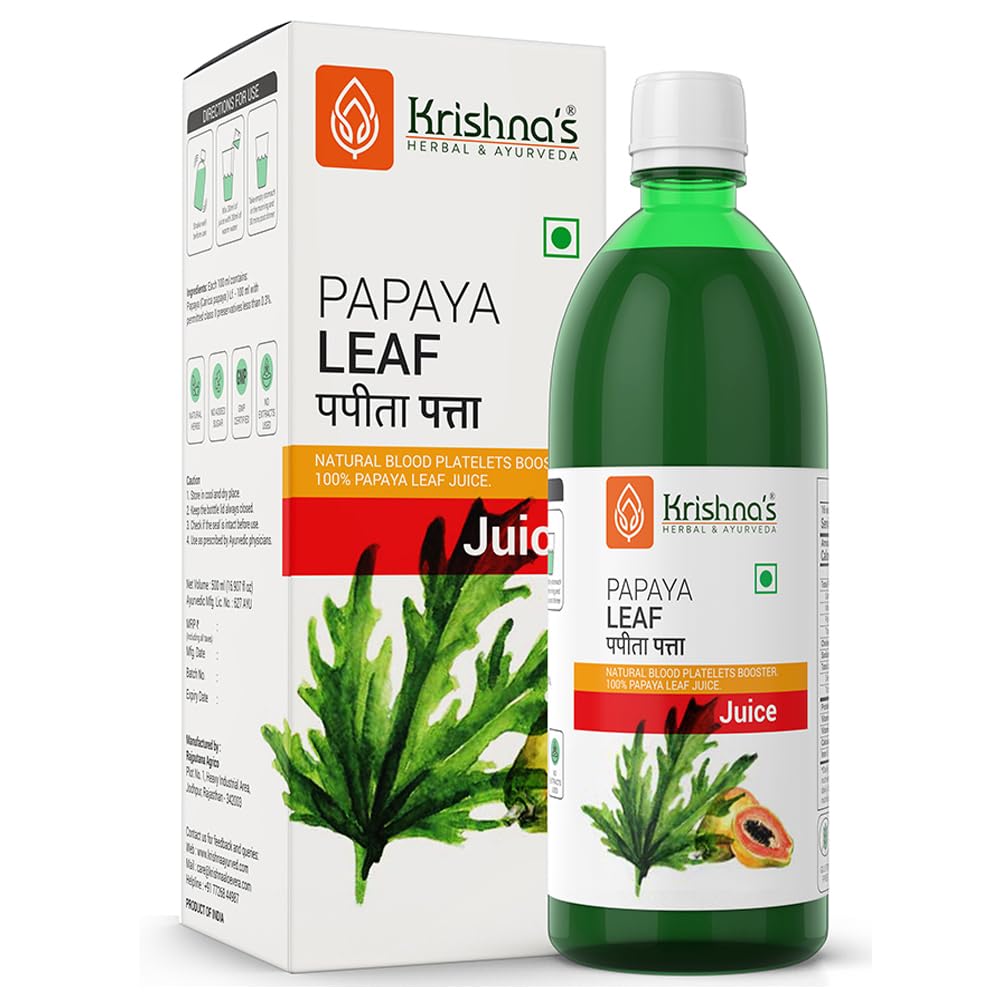 Papaya leaf juice bottle from KRISHNA'S HERBAL & AYURVEDA 1000 ml