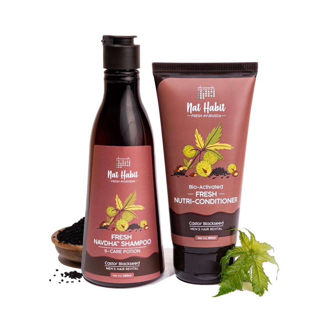 Nat Habit men's castor black seed shampoo and conditioner set