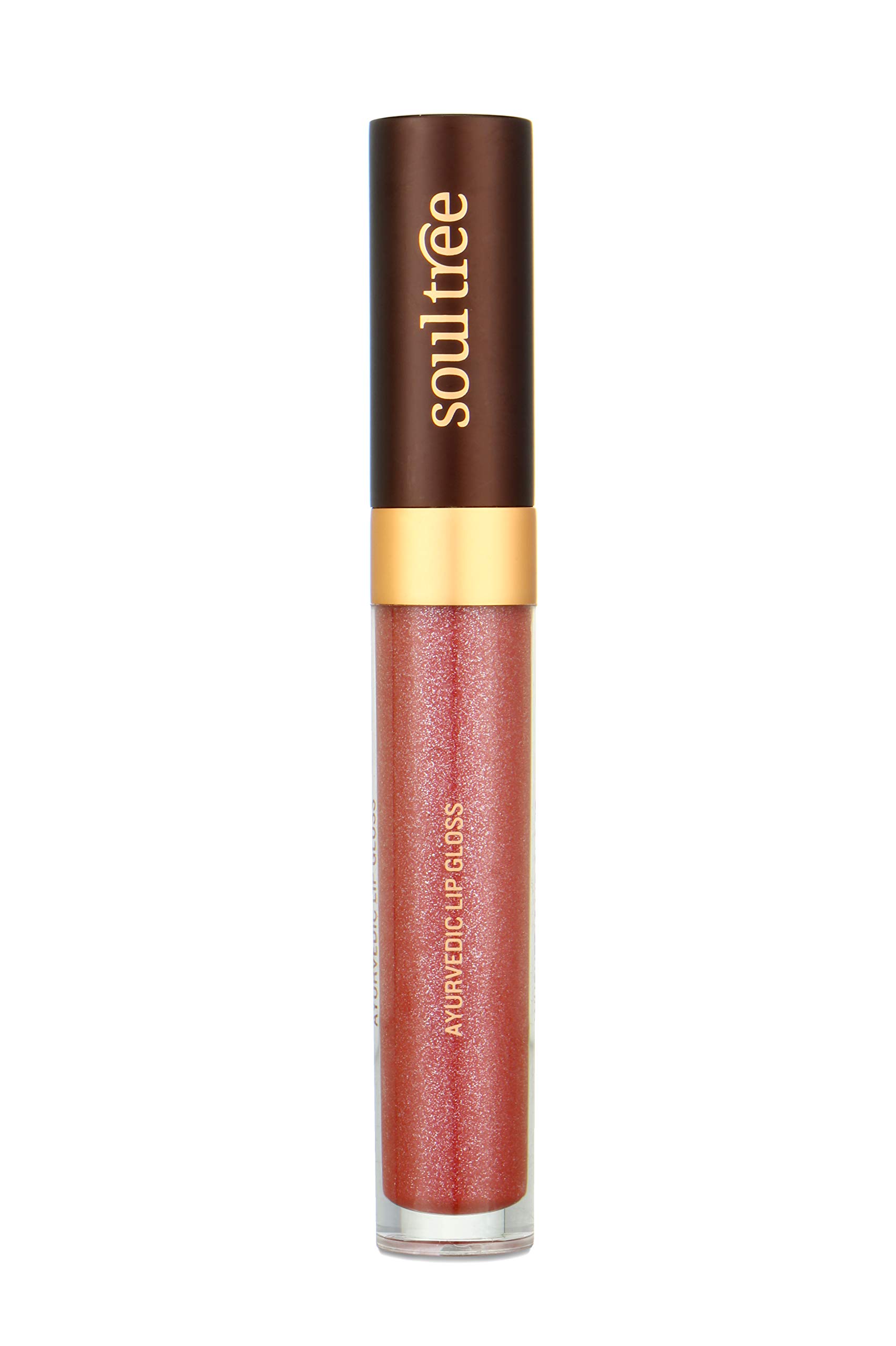 Rose Dew glossy pink SoulTree lip gloss tube front view