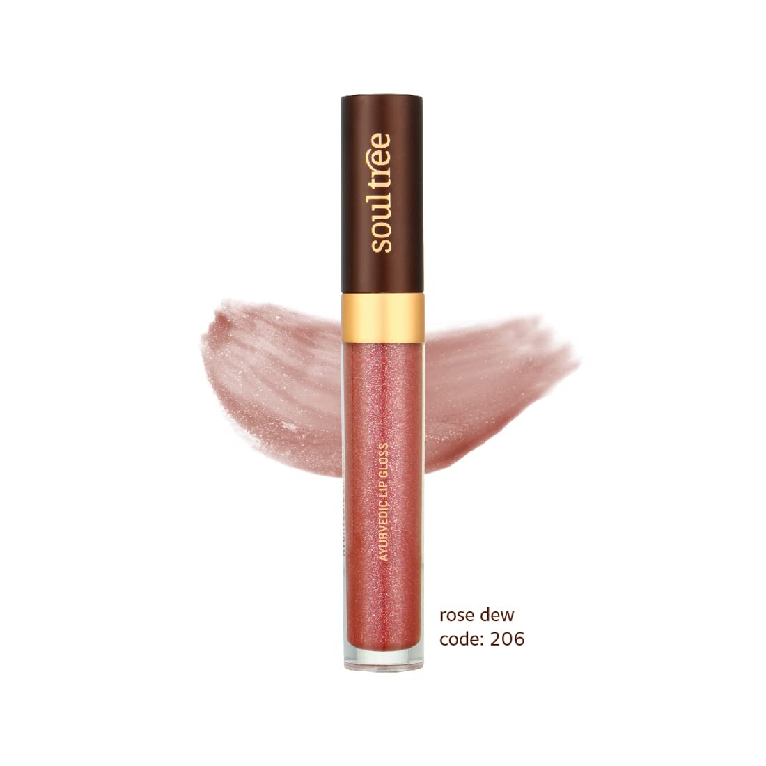 SoulTree Ayurvedic Lip Gloss - Rose Dew Colour(206), 5 g – view 2
