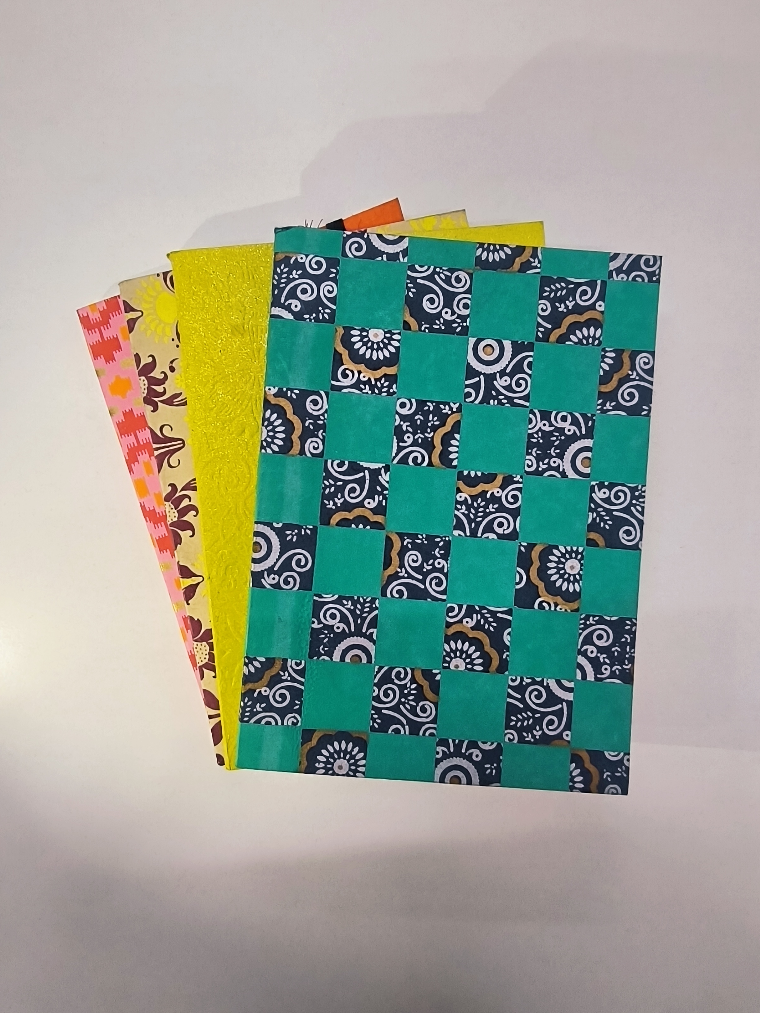 NeuOrigin Handcrafted Notebooks - Artistic Design, Tassels & Bookmark, Premium Paper (41 Pages, 15x21x1 cm) - Portable & Aesthetic Indian Handmade Journals, Pack of 4 – view 1