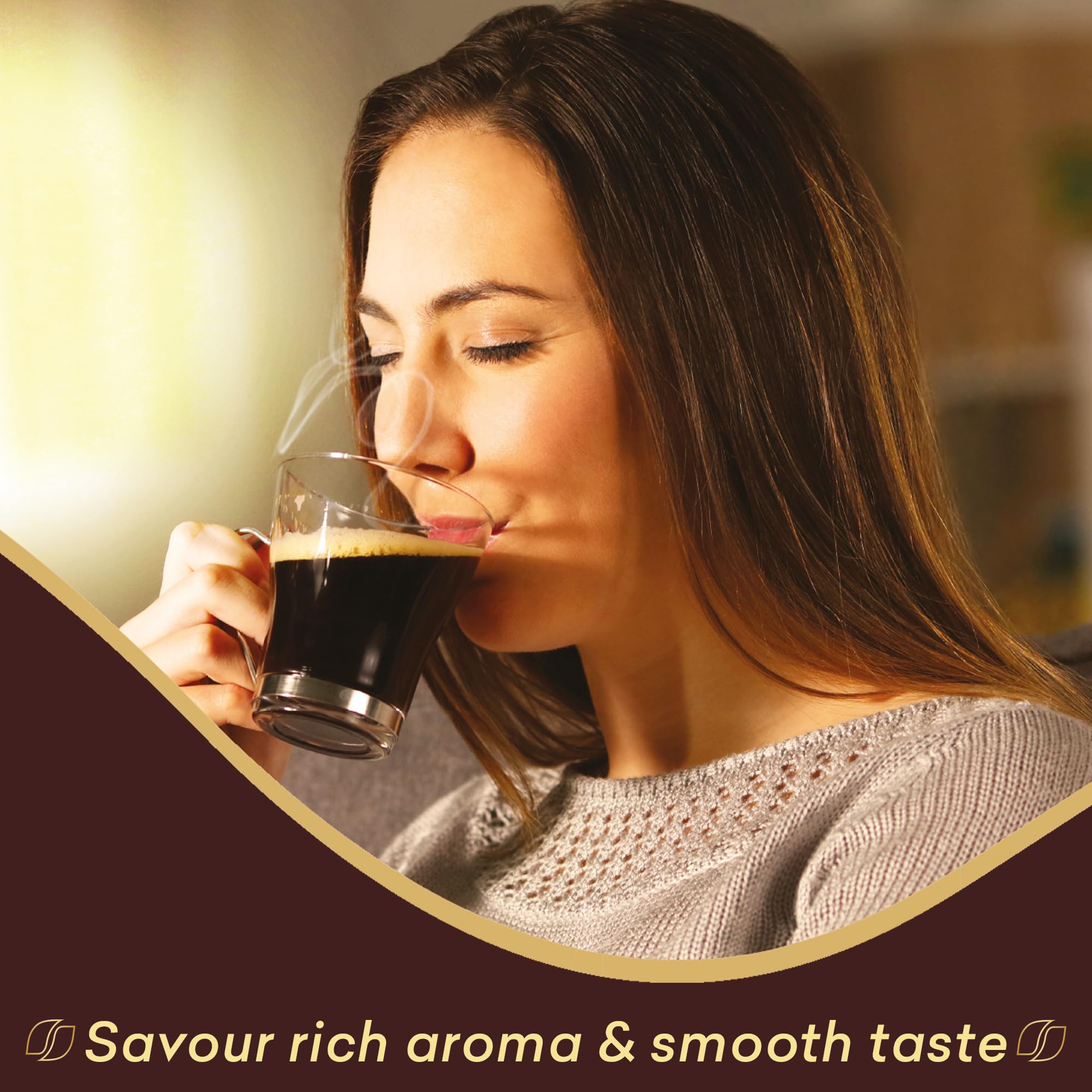 Nescafe Gold Blend Instant Coffee Powder 190 g, Limited Edition Pack with Free Signature Glass Coffee Mug, Rich Aroma & Smooth Taste, Arabica and Robusta Coffee Beans – view 6