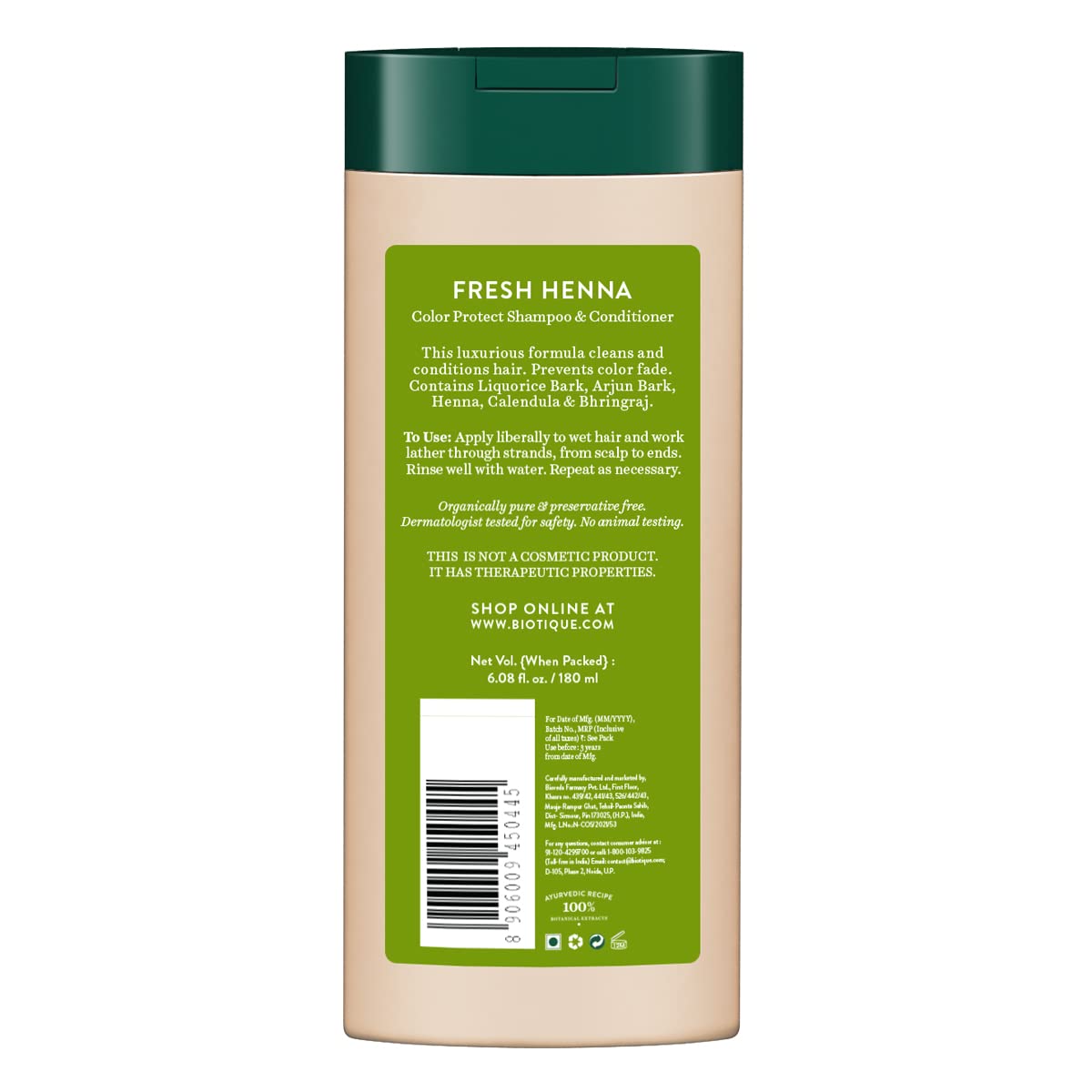 Biotique Bio Henna Leaf Fresh Texture Shampoo & Conditioner, 180 ml – view 2