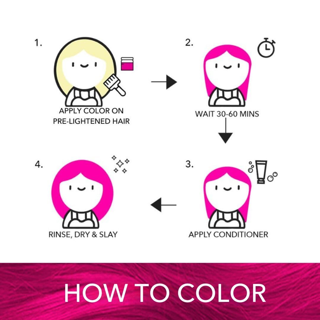 Paradyes Semi-permanent Fuchia Pop DIY Conditioner Based Hair Colour 120 gm and Lighten Up! Bleach Pack 30 Vol. for all Hair Types – view 5