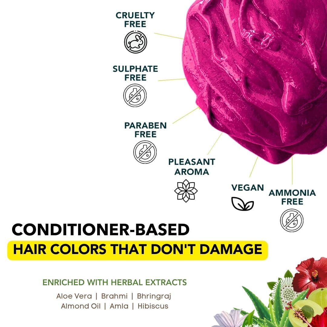Paradyes Semi-permanent Fuchia Pop DIY Conditioner Based Hair Colour 120 gm and Lighten Up! Bleach Pack 30 Vol. for all Hair Types – view 6