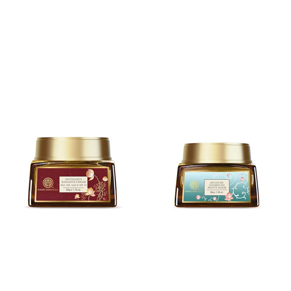 Forest Essentials Soundarya cream with Sanjeevani Beauty Elixir set