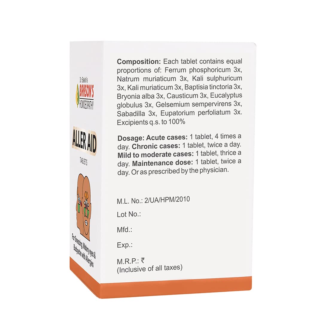 Dr. Bakshi's BAKSON'S HOMOEOPATHY Aller A -75 Tablets – view 2