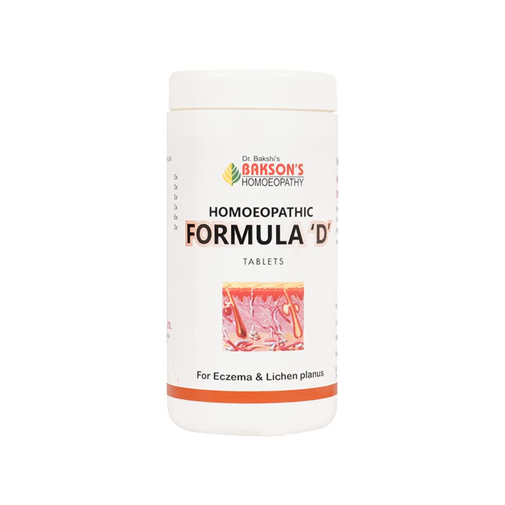 Front view of Bakson's Formula D tablet bottle