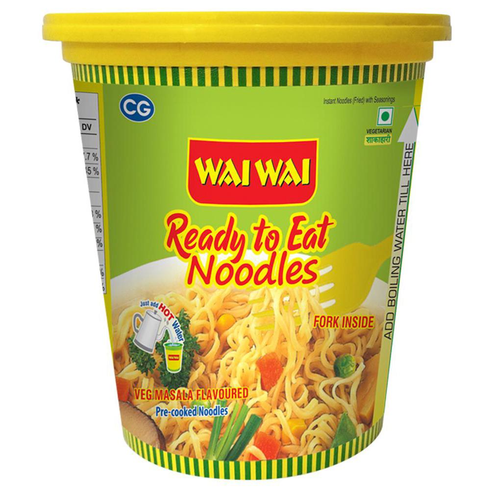 Wai Wai vegetarian masala cup noodles in 70 g pack