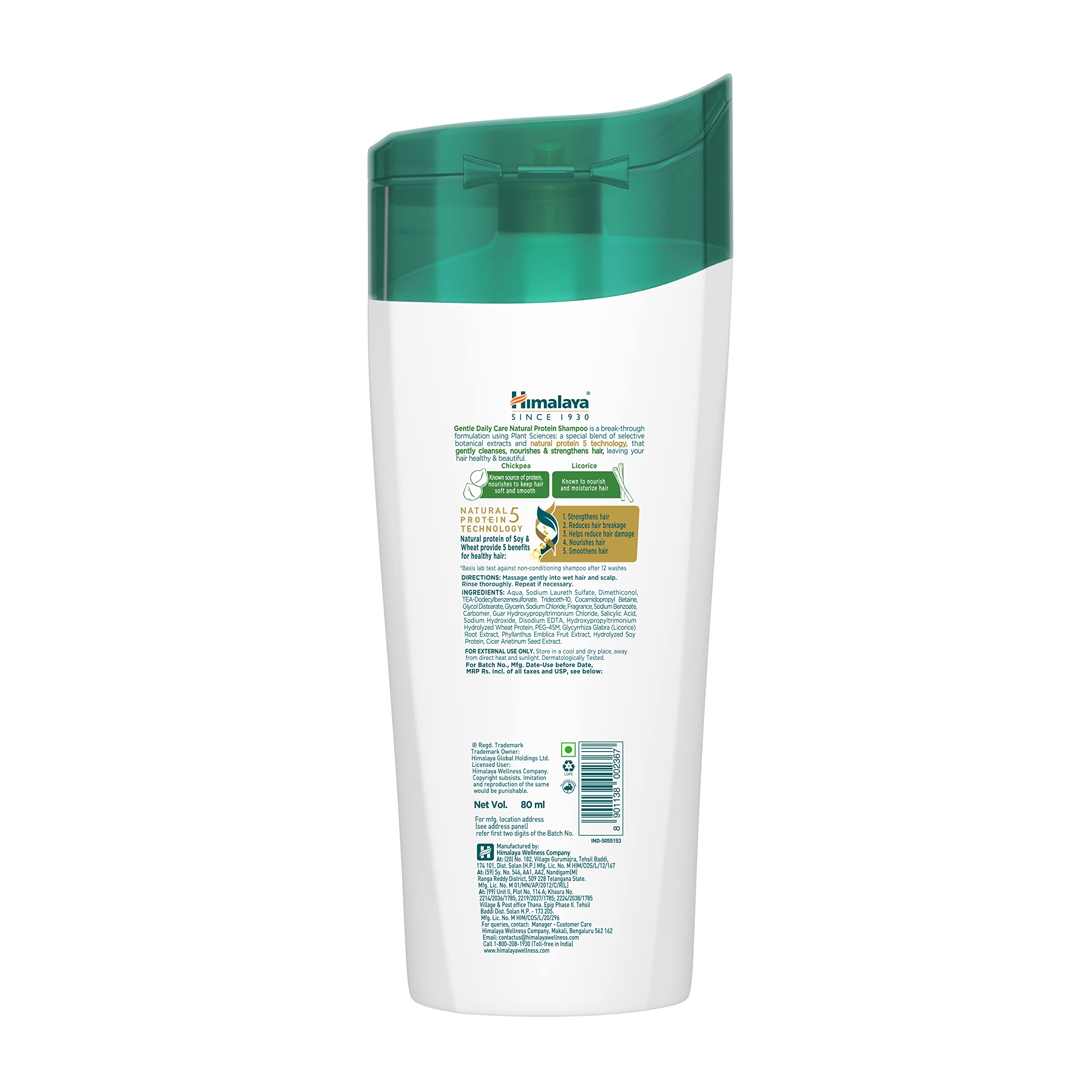 Himalaya Gentle Daily Care Natural Protein Shampoo, protects from daily wear and tear , Gently cleanses & strengthens, With Chickpea, Licorice & Amla, For Women & Men , 80ml – view 9