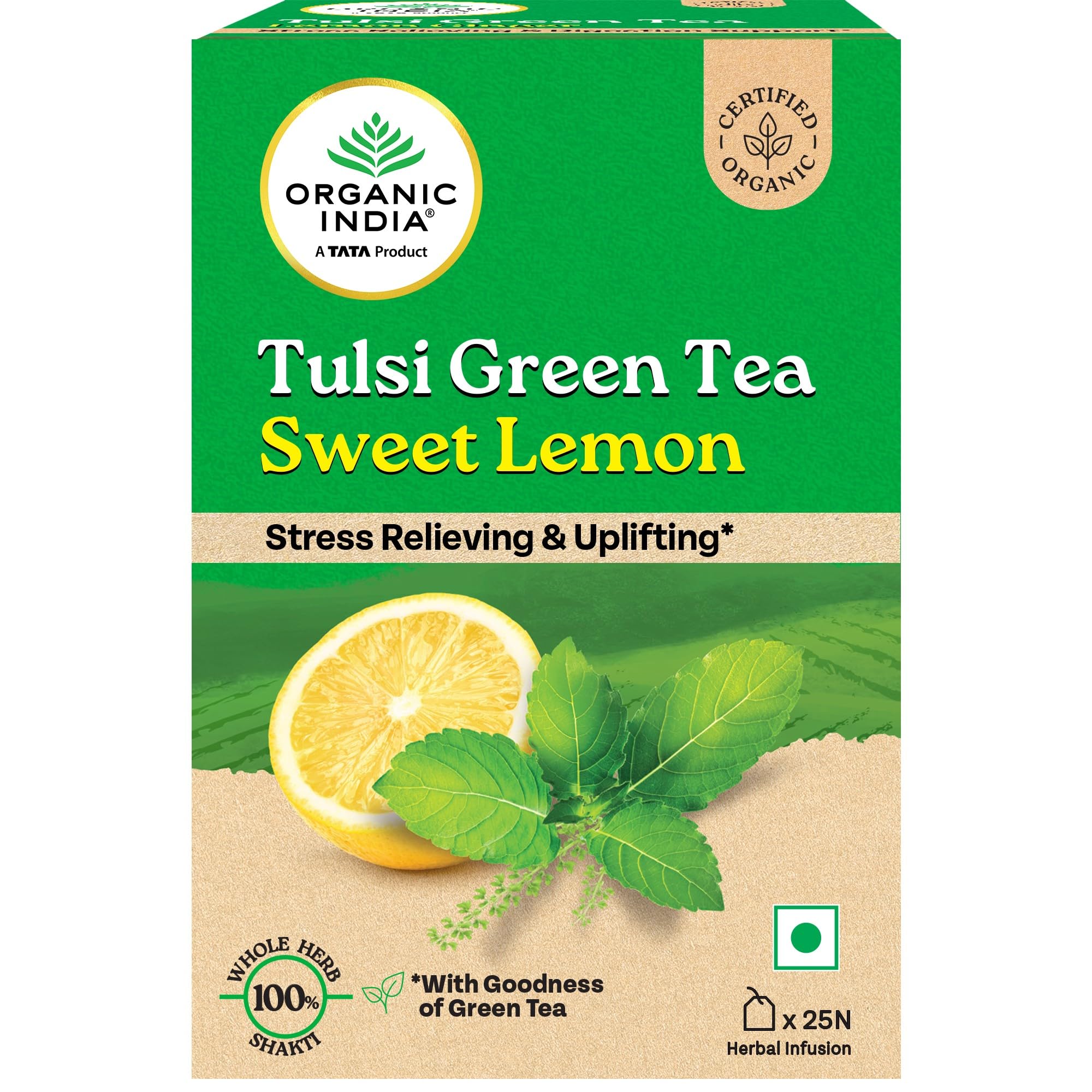 Box of Organic India Tulsi Sweet Lemon 25 tea bags
