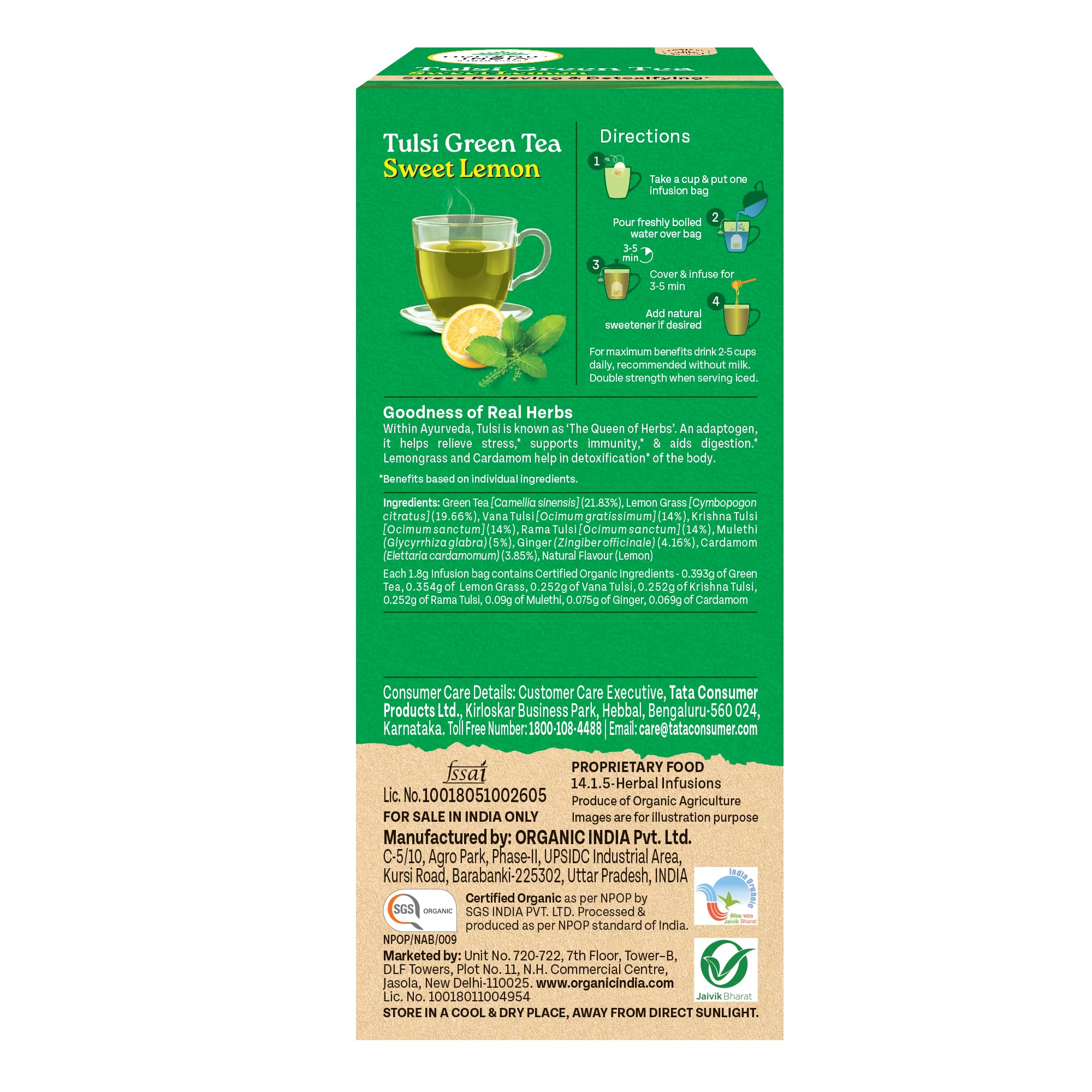 Organic India Tulsi Sweet Lemon 25 Tea Bags – view 6