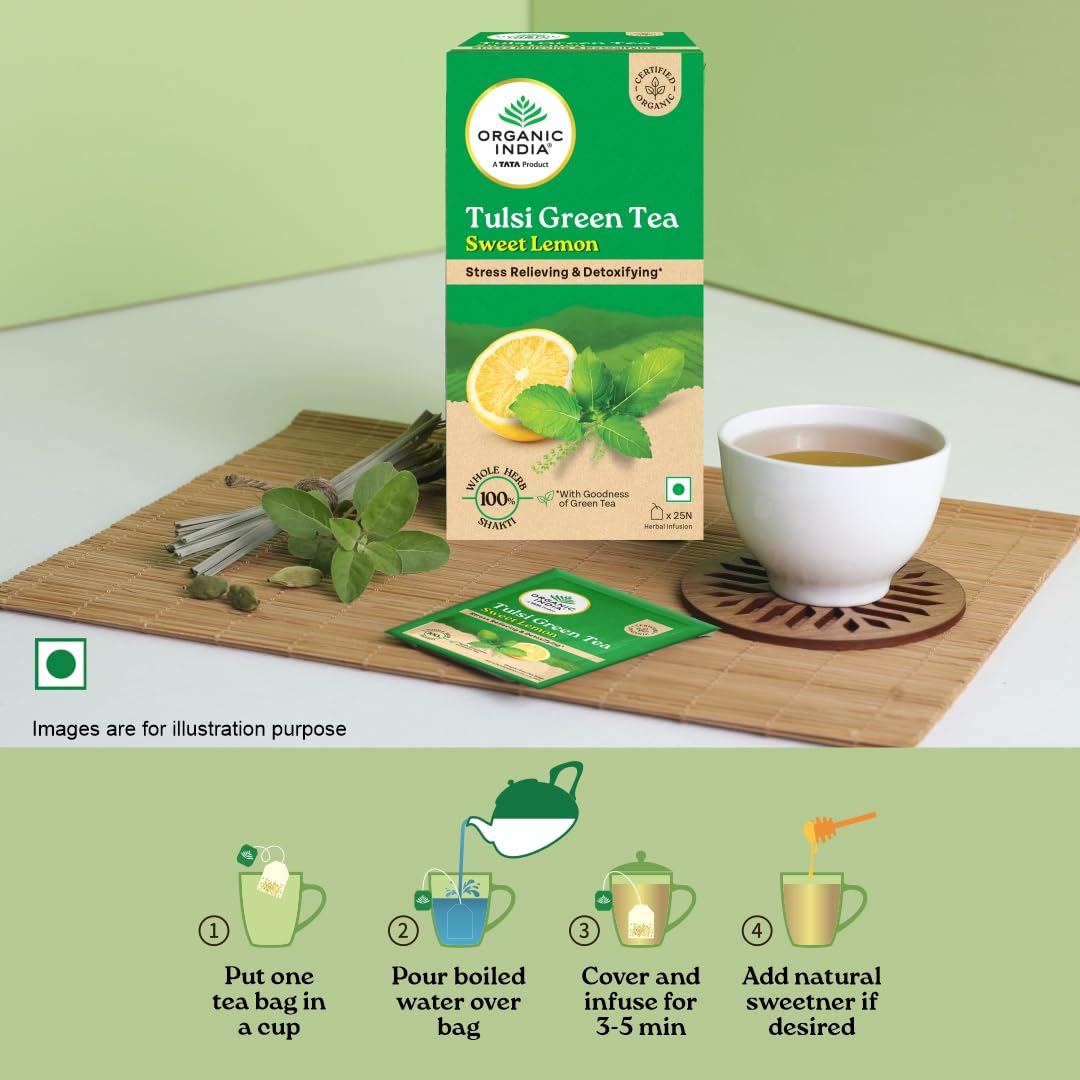 Organic India Tulsi Sweet Lemon 25 Tea Bags – view 8