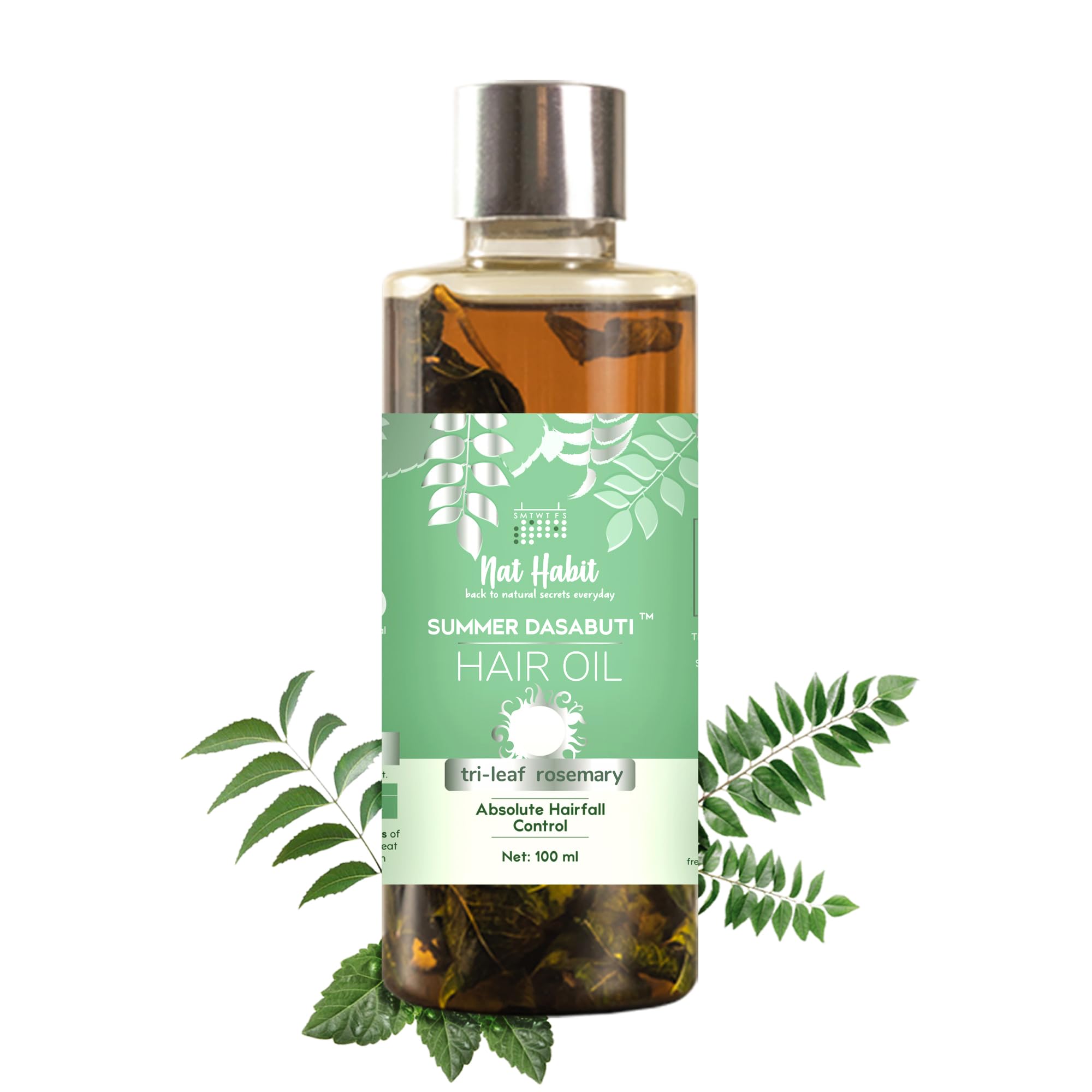 Nat Habit herbal rosemary hair oil bottle for hair fall care