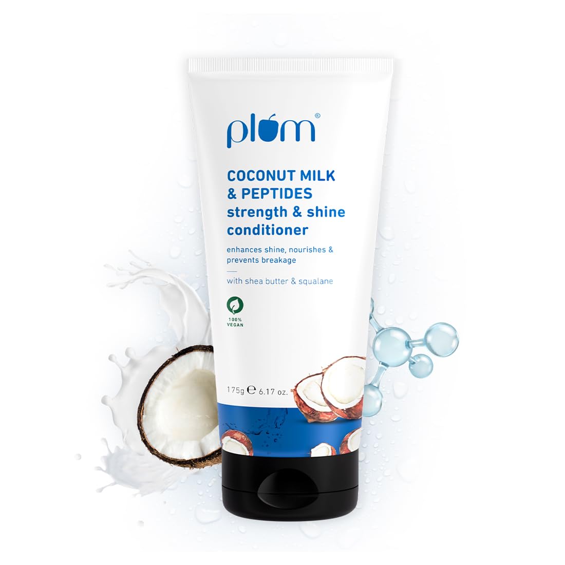 175 g Plum coconut hair conditioner tube with peptides