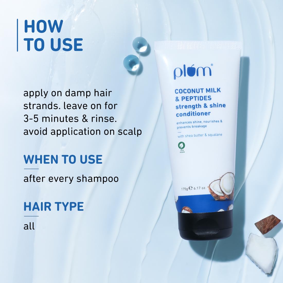 Plum Coconut Milk & Peptides Conditioner for Dull & Rough Hair – view 3