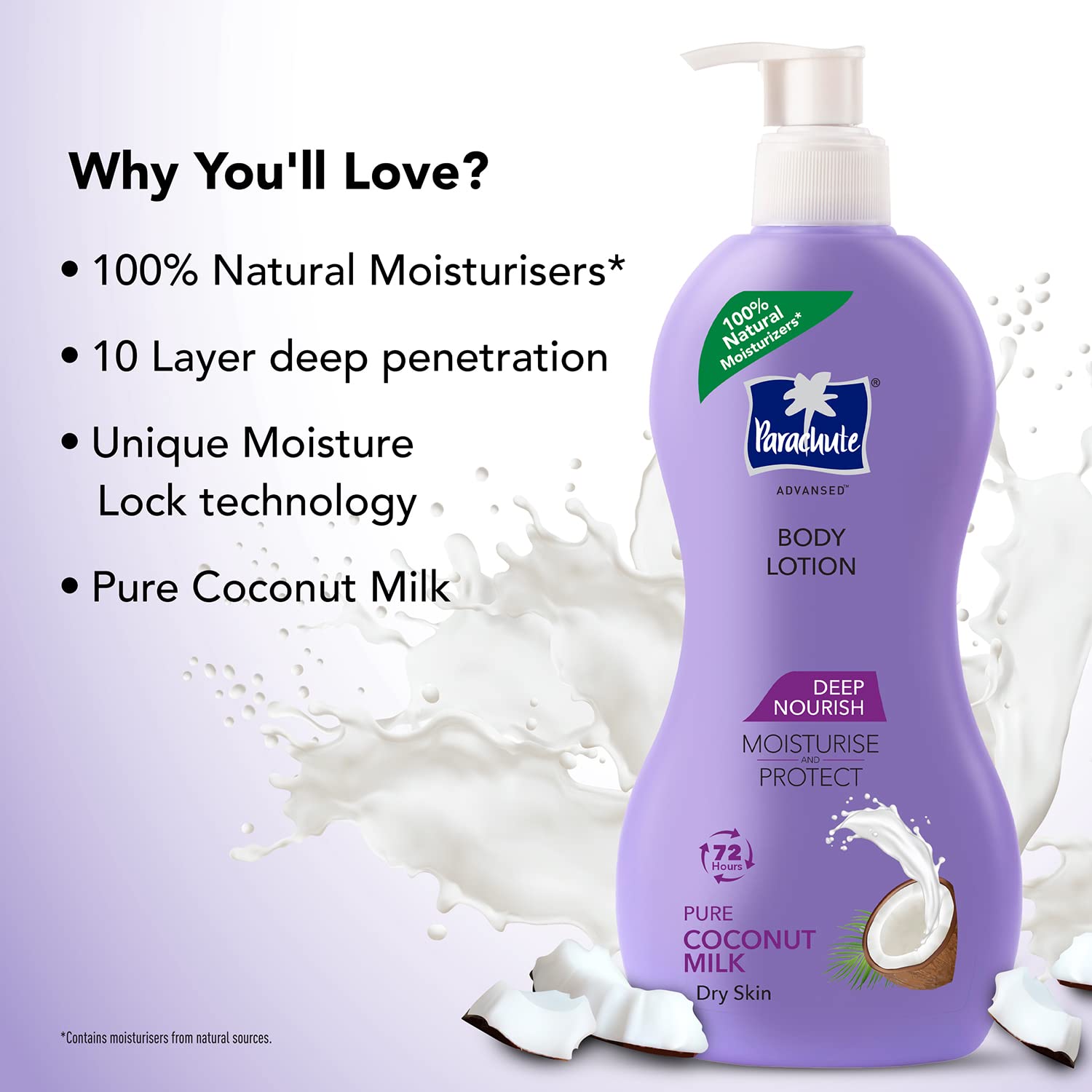 Parachute Advansed Deep Nourish Body Lotion for Women & Men, Dry Skin, 400ml – view 6