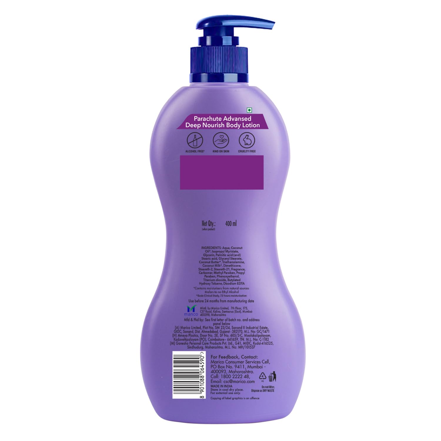 Parachute Advansed Deep Nourish Body Lotion for Women & Men, Dry Skin, 400ml – view 9