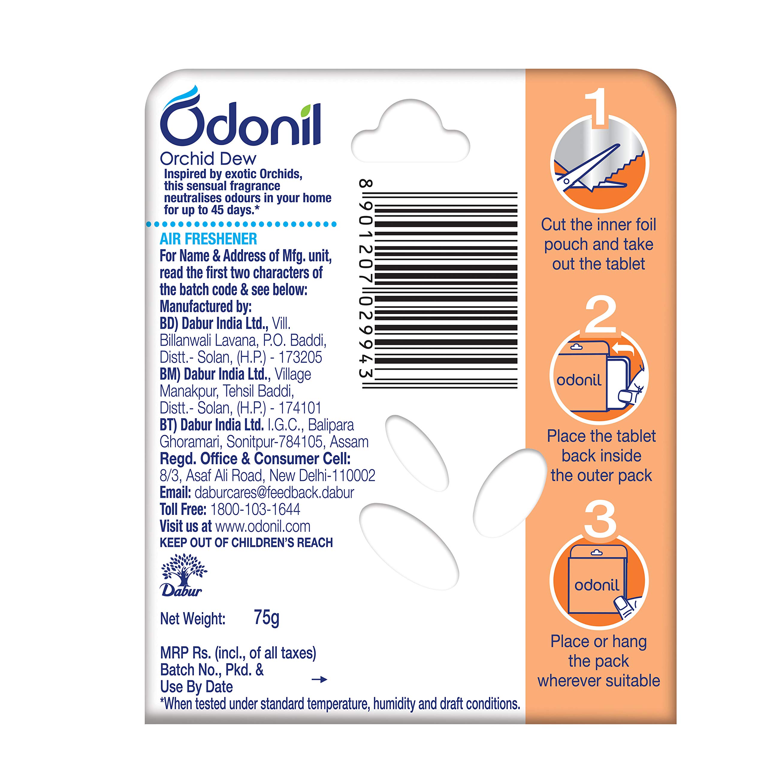 Odonil Air Freshener Blocks - 75g (Orchid Dew) – view 2