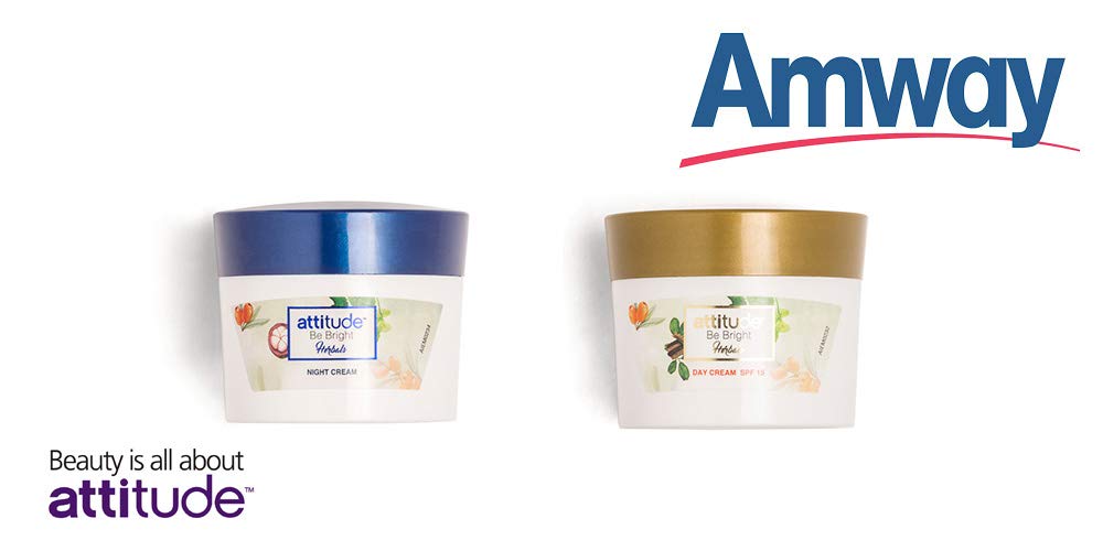 Herbal face cream set with day and night cream jars
