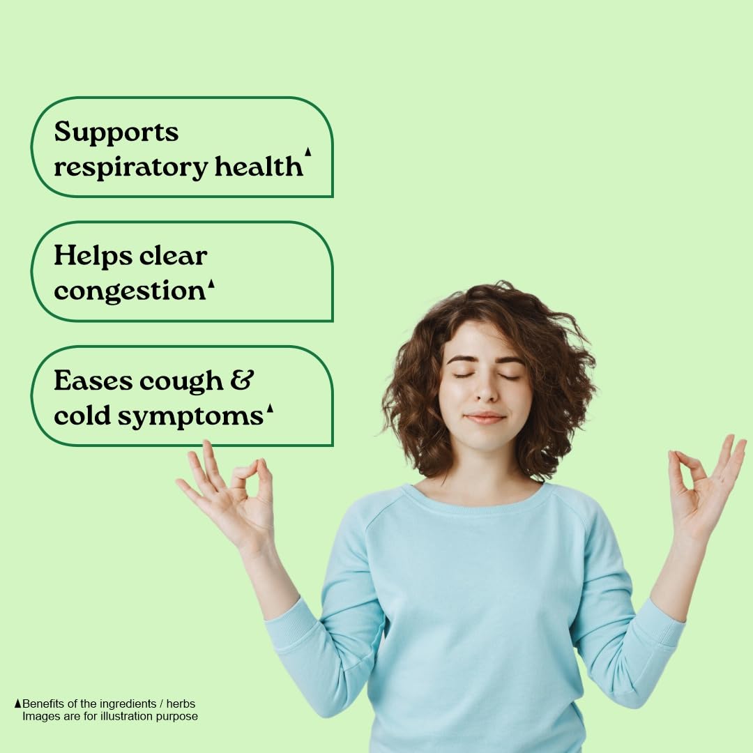 A TATA Product - Organic India Breathe Free - 60 Veg Capsules, Naturally Relieve Shortness of Breath, Wet & Dry Cough, Congestion & Improves Lung Capacity, GMP & NPOP Certified Organic – view 4