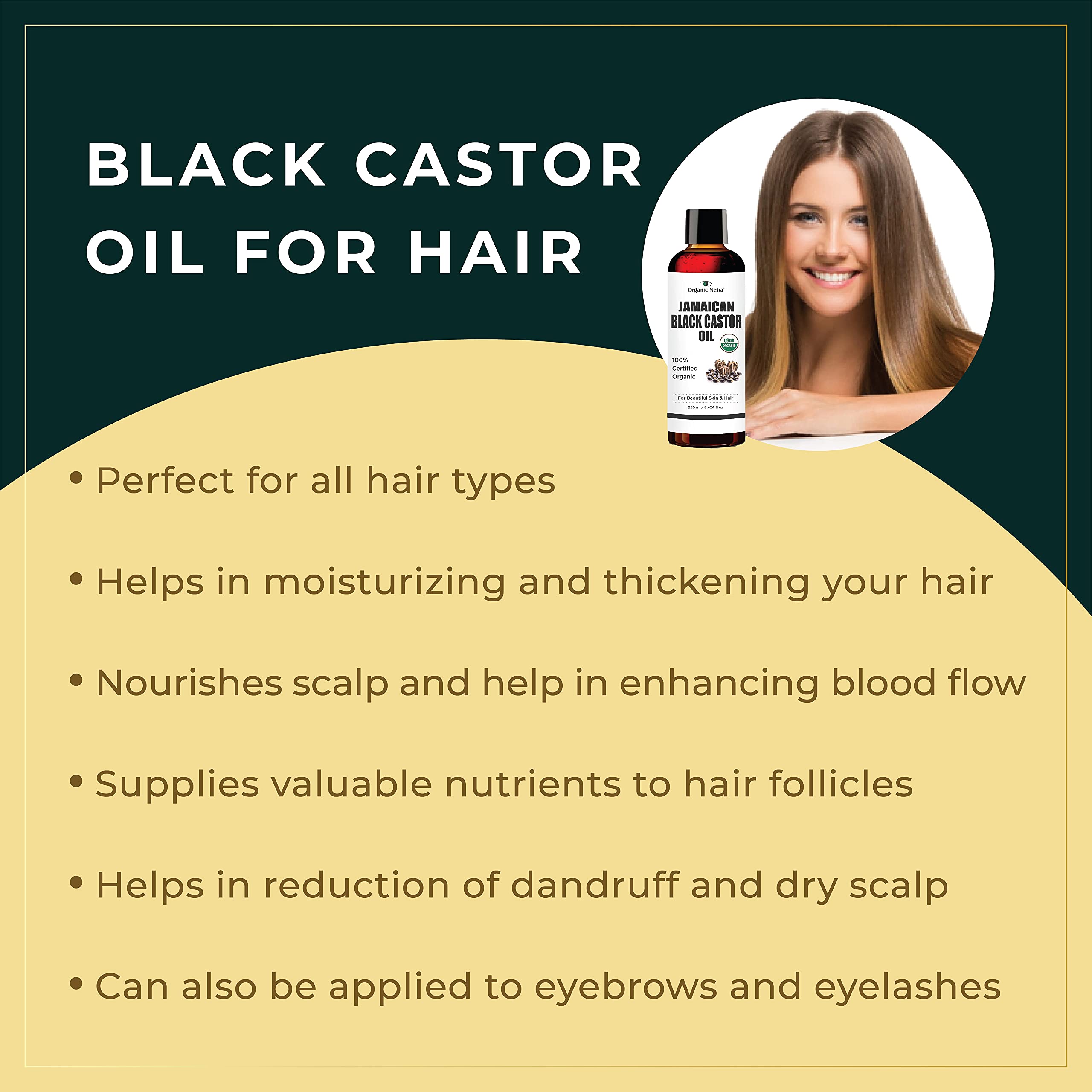 Organic Netra Cold Pressed Jamaican Black Castor Oil for Hair Growth – view 5