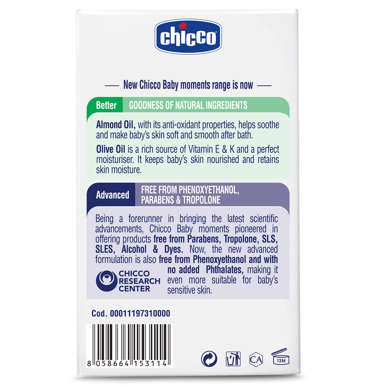 Chicco Baby Moments Soap 125g Buy 3 Get 1 Free For Nourished & Moisturised Skin With Natural Care of Almond & Olive Oil – view 9
