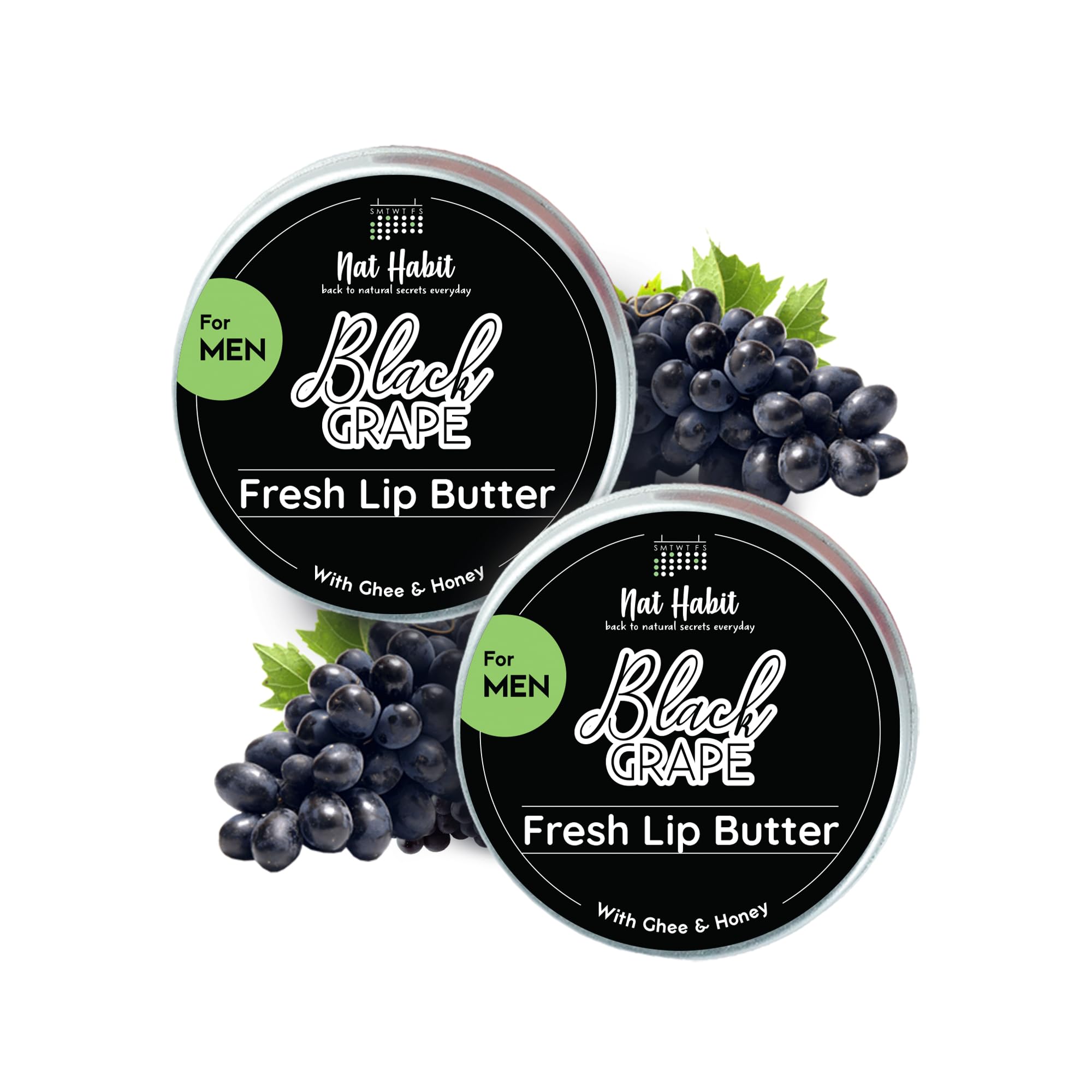 Non-tinted black grape lip balm twin pack by Nat Habit