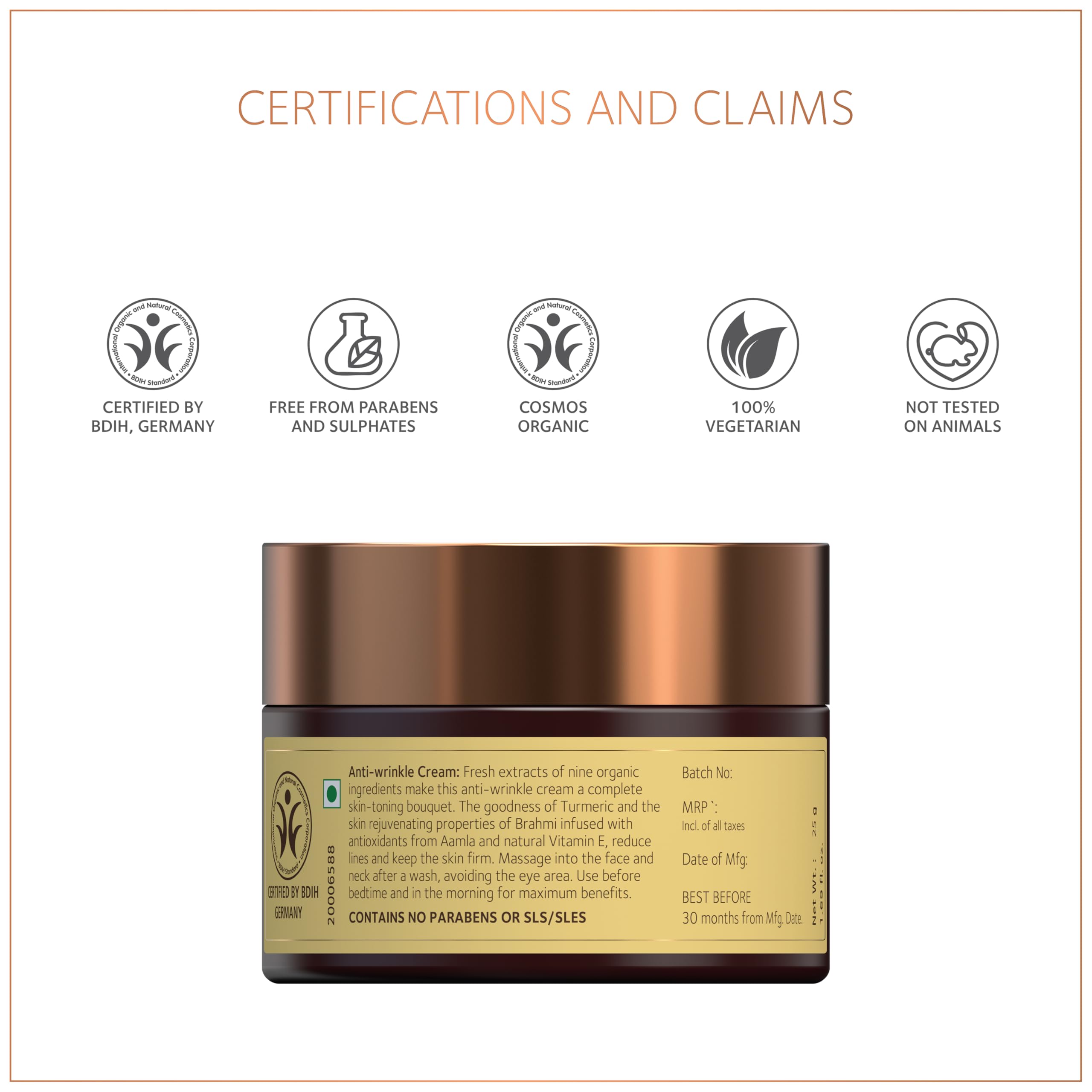 SoulTree Anti-Wrinkle Cream With Turmeric, Aamla & Skin Firming Brahmi, For Dry to Normal Skin, Nourishes, Firms, and Revitalizes with Natural Ingredients 25gm – view 6
