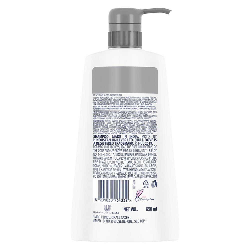 Dove Dandruff Care, Anti-Dandruff Shampoo, 650ml, for Smooth or Frizz-Free Hair, Prevents Dandruff & Dry Scalp, Mild Daily Shampoo, for Men & Women – view 2