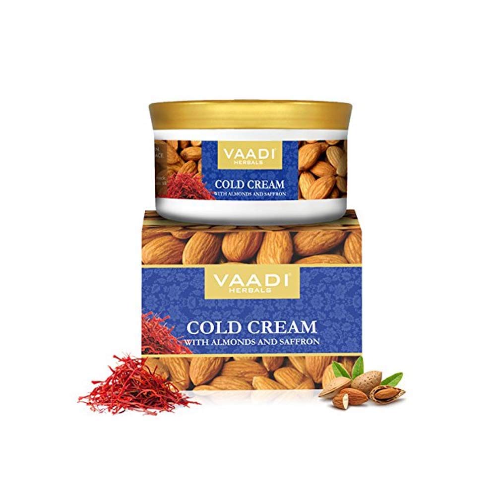 Front view of Vaadi Herbals cold cream 150g jar