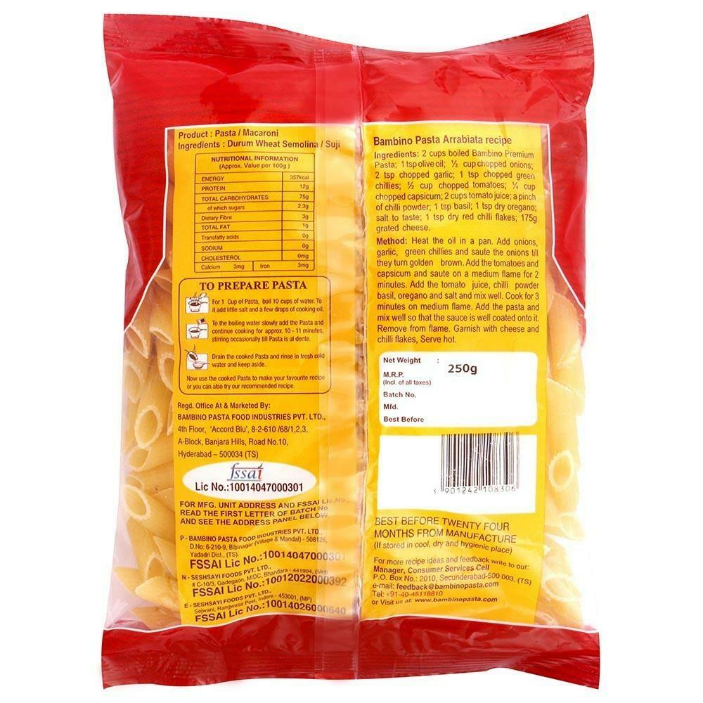 Bambino Premium Penne Pasta 250 G – view 2